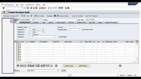 how to create purchase order in sap|sap purchase order template.